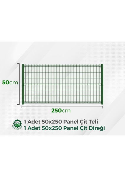 Oğuzendustri Oğuz Endüstri Tel Çit 1 Adet Panel Çit Teli 50X250CM 4mm Tel Kalınlığı 55X150 Göz Aralığı