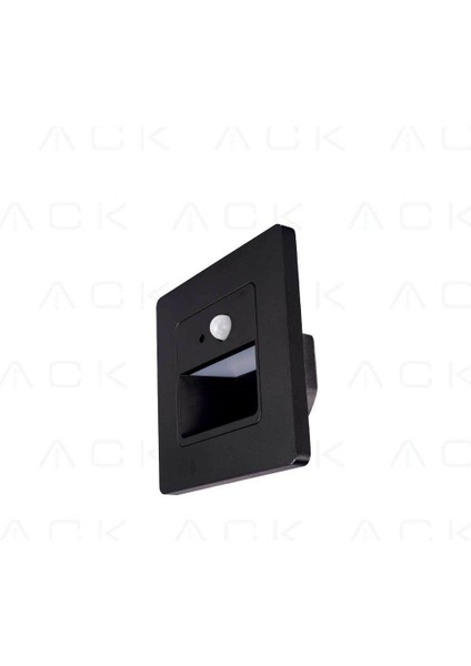 1W BEYAZ SENSÖRLÜ MERDİVEN KORİDOR ARMATÜRÜ (SİYAH KASA)