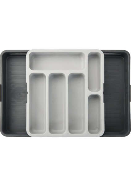 Ayarlanabilir Çekmece Düzenleyici, Kaşık, Çatal, Bıçak Organizeri, Gri, Kaliteli modelleri