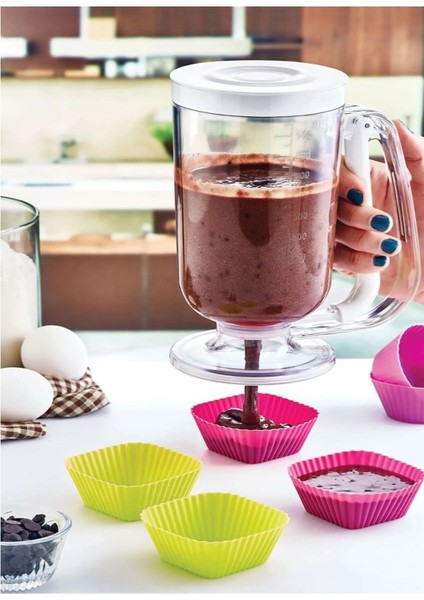 900 ml Pankek Hamur Dağıtıcı ve Şekillendirici, Kolay ve Pratik Kullanım