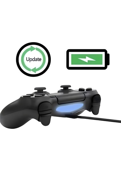 Ps4 Dualshock USB Şarj Kablosu Ps4 Joyistik Uyumlu Oyun Kolu Controller (2 Metre) Şarj Kablosu
