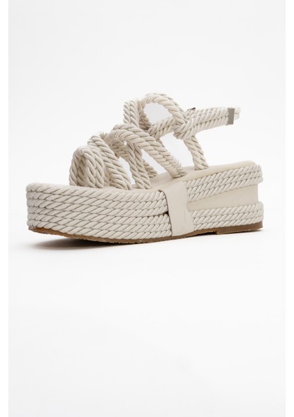 Juney Bej Kadın Sandalet