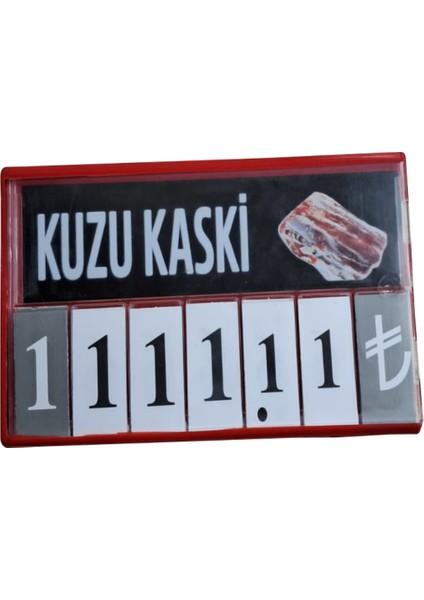 10 Adet Kırmızı Fiyatkaseti 120X80 mm ( Kasapetiketi-Şarküteri Etiketi)