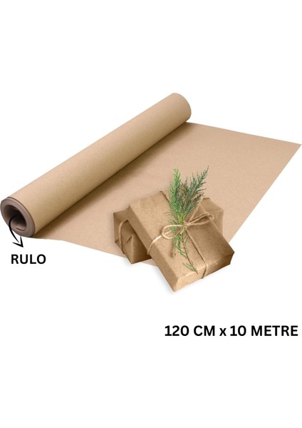 Kraft Rulo Ambalaj Kağıdı, Çeyiz, Koli, Hediye Paketleme, Çiçek Buket, Dıy Kağıdı, 80G, 120CM x 10M