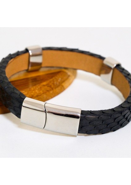 El Yapımı Piton Derisi Bileklik, 7 Renk ve 3 Ölçü, Unisex Tasarım