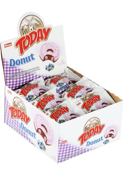 Today Yabanmersinli Donut Kek 24×35 g - Şeker, Buğday Unu, Yumurta ve Bitkisel Yağ İçeren Tekli Paket Taze Lezzet modelleri
