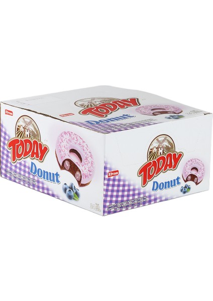 Today Yabanmersinli Donut Kek 24×35 g - Şeker, Buğday Unu, Yumurta ve Bitkisel Yağ İçeren Tekli Paket Taze Lezzet indirimleri