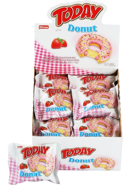 Today Donut Kek Çilekli 24 x 35 gr