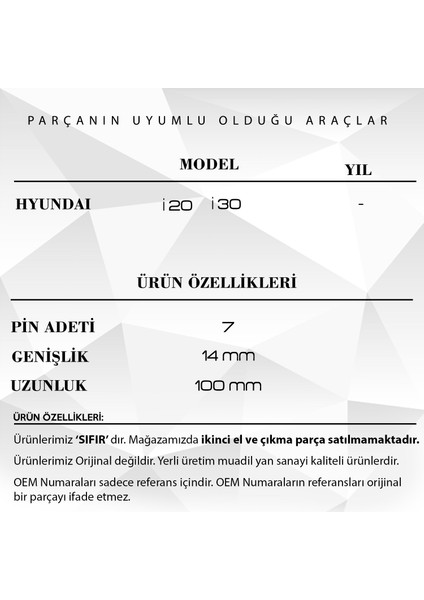 Hyundai I20 - I30 Için Airbag Şerit Kablosu 7 Pin - 100 cm Airbag Sargısı (Metrelik) fiyatları