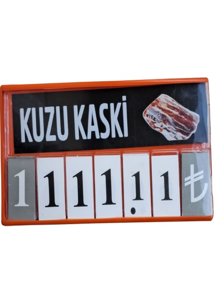 10 Adet Turuncu Fiyat Kaseti 120X80MM ( Şarküteri Etiketi-Kasap Etiketi )