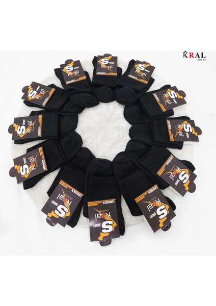 12 Çift Unisex Spor Tenis Kolej Çorabı – Pamuklu Nefes Alabilen Rahat Çorap Seti