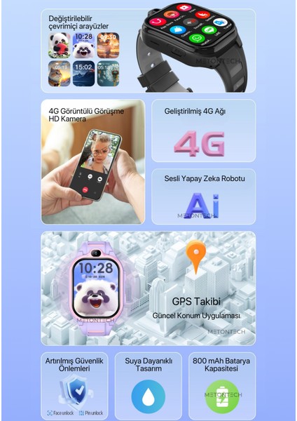 HARVOX Hx Kids 4G Pro+ Plus Android Sim Kartlı Akıllı Çocuk Saati | Gps, Konum, Kamera, Görüntülü Görüşme, Yüz Tanıma Akıllı Çocuk Saati Siyah fırsatları