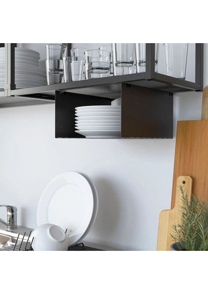Enhet Antrasit Raf Ünitesi 60 x 30 x 75 cm Açık Mutfak Depolama Alanı modelleri