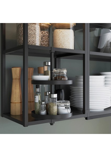 Enhet Antrasit Raf Ünitesi 60 x 30 x 75 cm Açık Mutfak Depolama Alanı