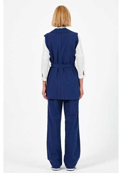Çizgili Ceket Pantolon Kumaş Takım
