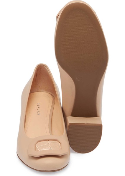 Nude Hakiki Deri Kadın Topuklu Ayakkabı - K24S1AY67601-Q0C fırsatları