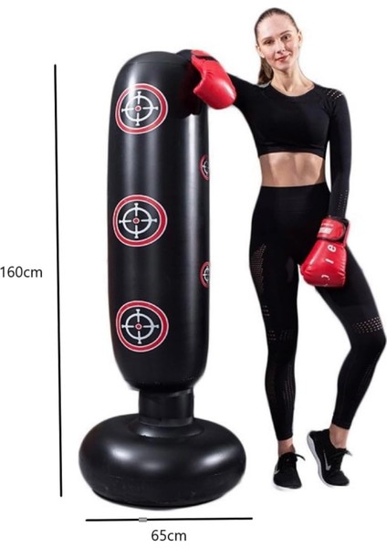 160 cm Şişme Boks Standı – Su Dolgulu Dayanıklı Ayaklı Dikey Boks Torbası Siyah Çocuklara Uygun fiyatları