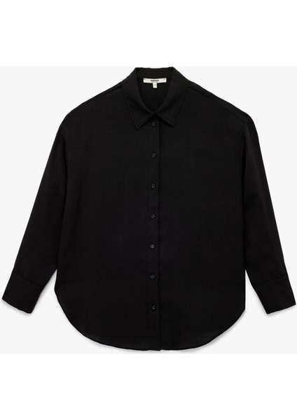 Klasik Yaka Uzun Kollu Oversize Gömlek