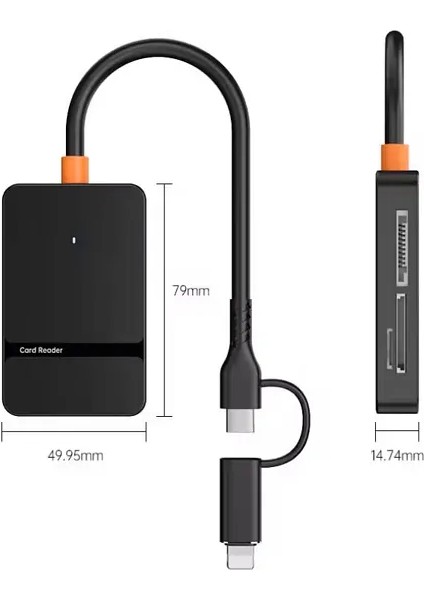 8in1 Sd/tf/cf/ms/ Kart Okuyucu Adaptörü Iphone/ipad Type-C/usb 3.0 Çoklayıcı fiyatları