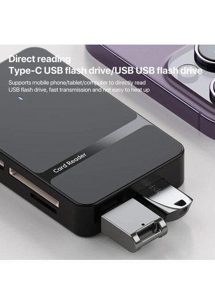 8in1 Sd/tf/cf/ms/ Kart Okuyucu Adaptörü Iphone/ipad Type-C/usb 3.0 Çoklayıcı indirimleri