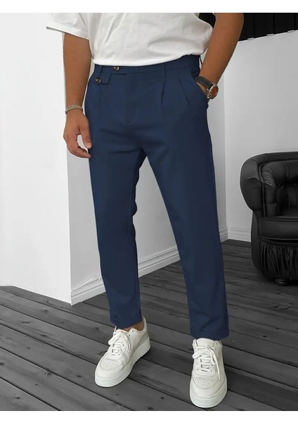 Erkek Belden Düğmeli Cepli Dokuma Pantolon fiyatları