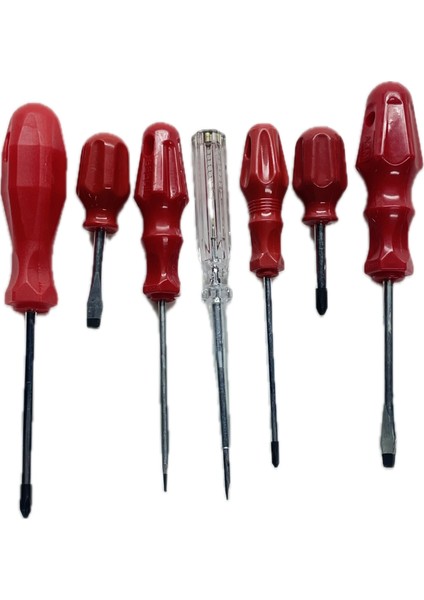 7 Parça Tornavida Set Yıldız-Düz-Topaç-Kontrol Kalemi