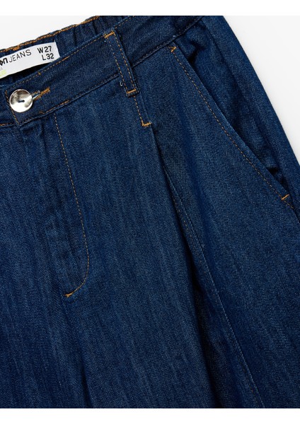 Pamuklu Yüksek Bel Geniş Paça Denim Pantolon - Bianca Wide Leg Jeans modelleri