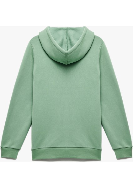 Kanguru Cep Detaylı Şardonlu Kedi Baskılı Kapüşonlu Sweatshirt indirimleri