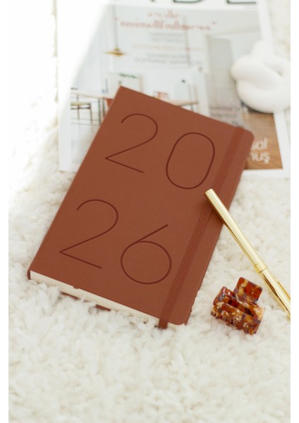 2026 Yılı 13X21 cm Günlük Ajanda Taba