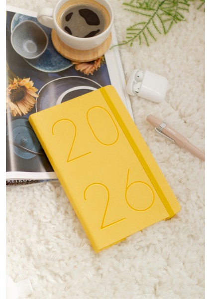 2026 Yılı 13X21 cm Günlük Ajanda Sarı