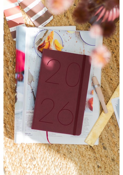 2026 Yılı 13X21 cm Günlük Ajanda Bordo