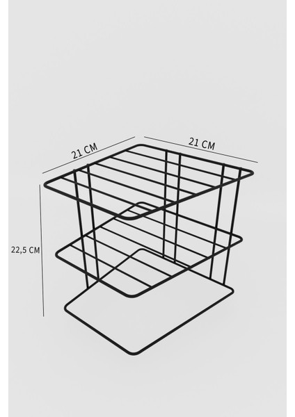 Iki Adet Siyah 3 Katlı Dolap Içi Tabak Düzenleyici Raf Seti fırsatları