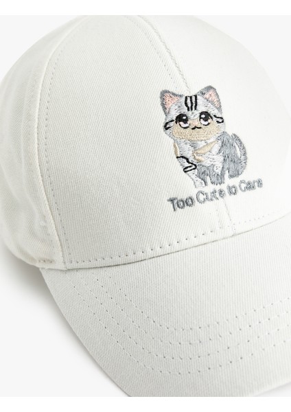 Kedi Işlemeli Kep Şapka fırsatları