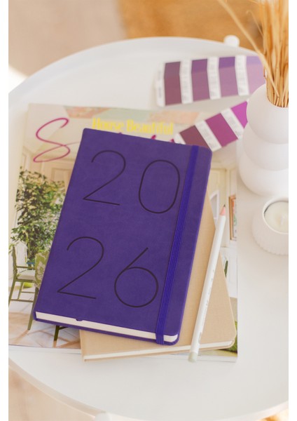 2026 Yılı 13X21 cm Günlük Ajanda Mor