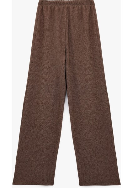 Bürümcük Kumaş Rahat Kalıp Beli Bağcıklı Düz Bol Paça Pantolon fiyatları