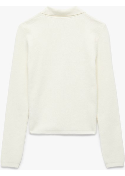 Yarım Düğmeli Uzun Kollu Polo Yaka Triko Kazak fiyatları