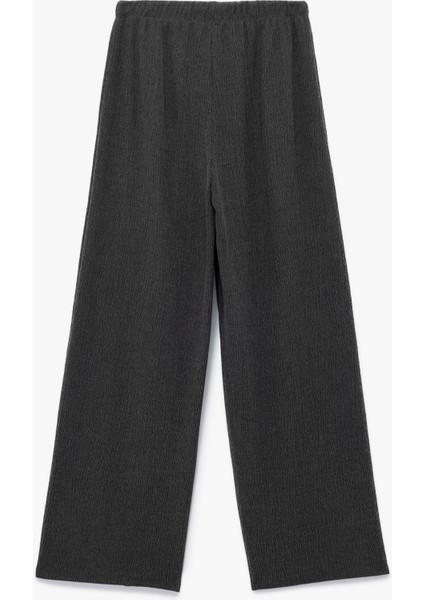 Bürümcük Kumaş Rahat Kalıp Beli Bağcıklı Düz Bol Paça Pantolon fiyatları