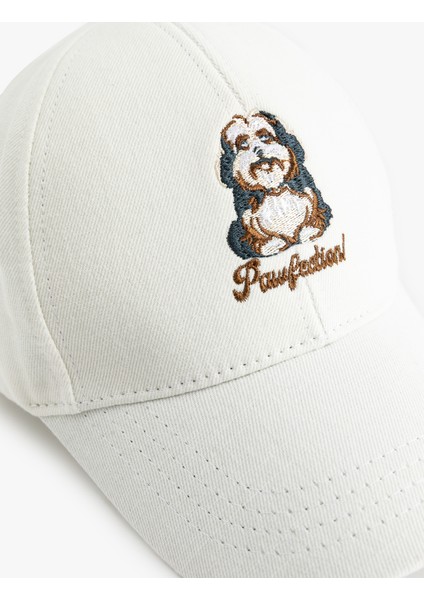 Köpek Işlemeli Pamuklu Kep Şapka fırsatları
