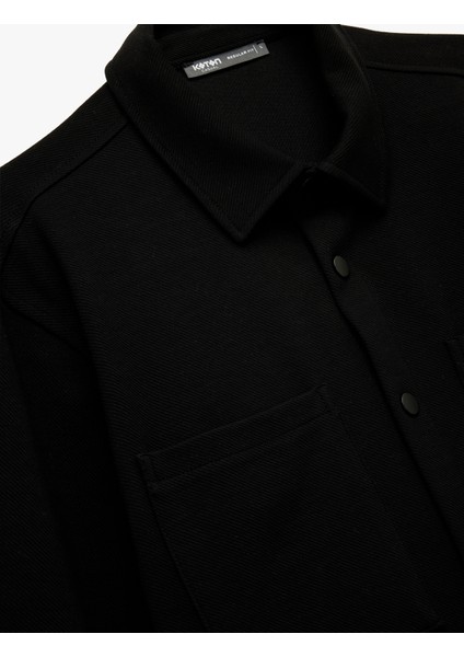 Regular Fit Cepli Çıtçıt Düğme Detaylı Klasik Yaka Uzun Kollu Gömlek modelleri