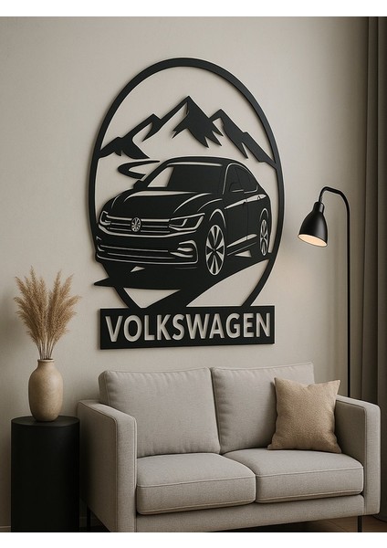 Volkswagen Arteon Dekoratif Siyah Metal Duvar Tablosu (1,5 mm Kalınlık & 75 cm x 75 Cm)