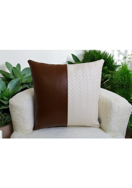 Lüx Tasarım Deri Kırlent Kılıfı