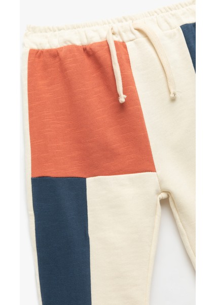 Renk Bloklu Şardonlu Pamuklu Jogger Eşofman Altı modelleri