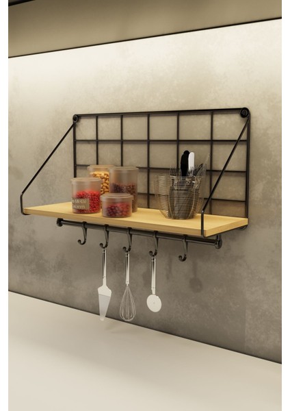 Modern Siyah Metal Duvar Rafı ve Askı, Şık ve Fonksiyonel Saklama Çözümü fiyatları