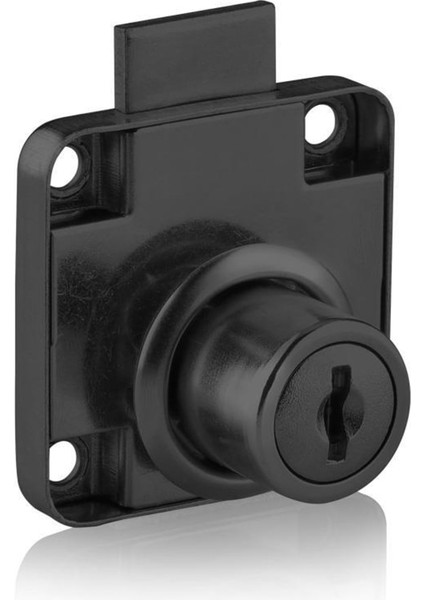 Siyah Kare Çekmece Kilit 2 Anahtarlı