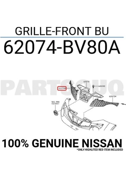 Panjur Juke 14-18 Sağ (Oem No: 62074-BV80A)