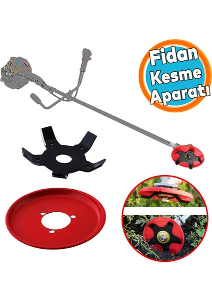 Metal Filiz Fidan Dal Biçme Kesme Aparatı 5 Kollu Bıçkı Yedek Bıçak Benzinli Tırpan Uyumlu