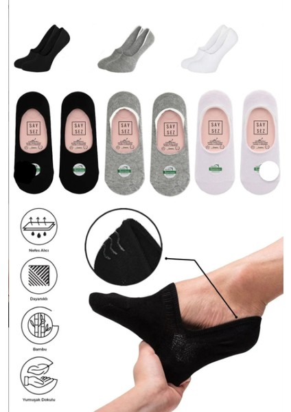 4 Çift Kadın Bambu Babet Silikon Dikişsiz fiyatları