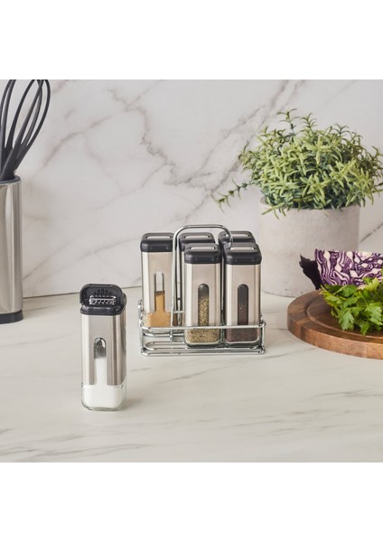 Shinex Inox Standlı 7 Parça Cam Baharat Seti 100 Ml fiyatları