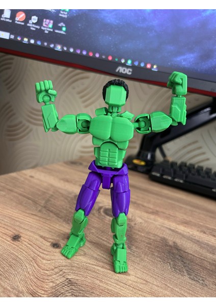 Dummy Hulk 3D Baskı Hareketli Figür – 16 cm Koleksiyonluk Oyuncak