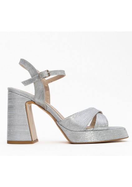 Lello Gümüş Çizgili Kadın Platform Topuklu Ayakkabı fırsatları